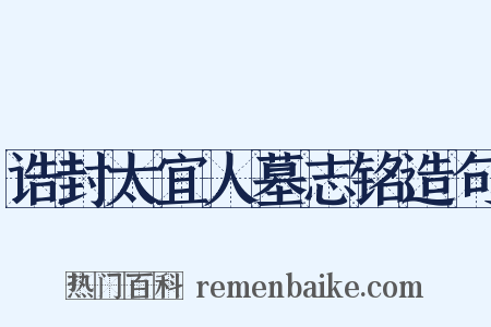 诰封太宜人墓志铭造句是什么意思的图片
